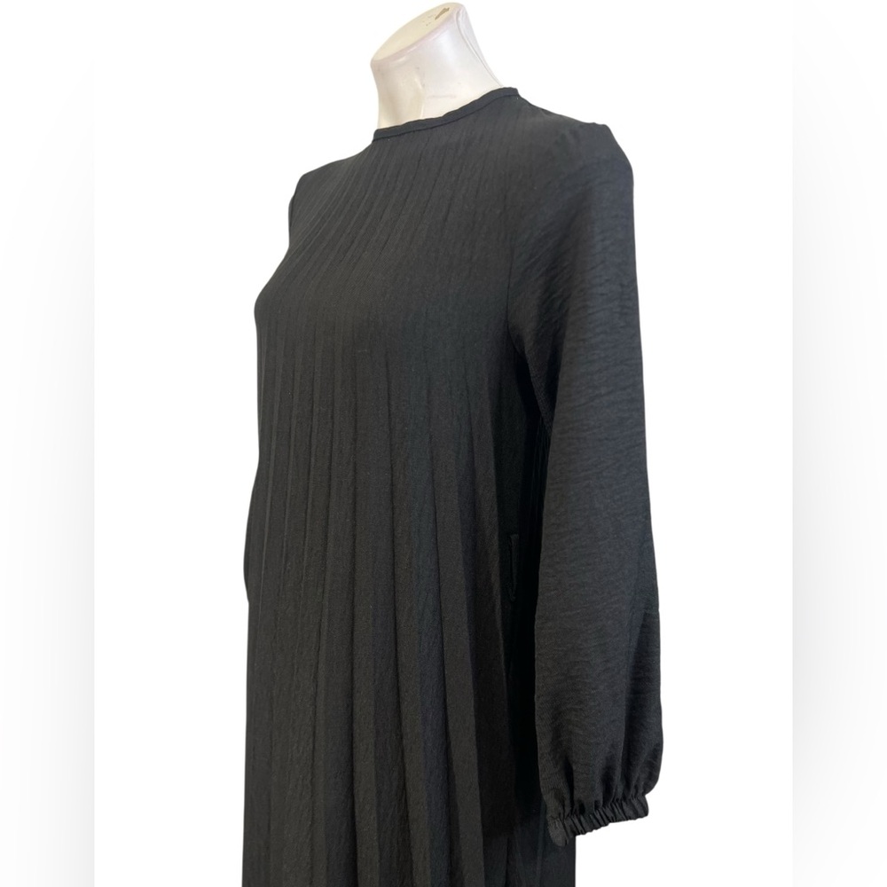 Tablo dress Small black‎ long sleeve accordion pleated maxi modest casual - Picture 3 of 6